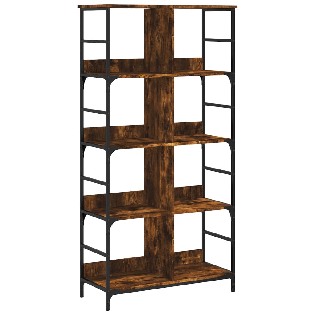 Bibliothèque chêne fumé 78,5x33x153 cm bois d'ingénierie - XIOS