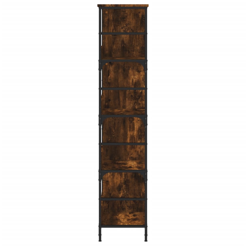 Bibliothèque chêne fumé 78,5x33x153 cm bois d'ingénierie - XIOS