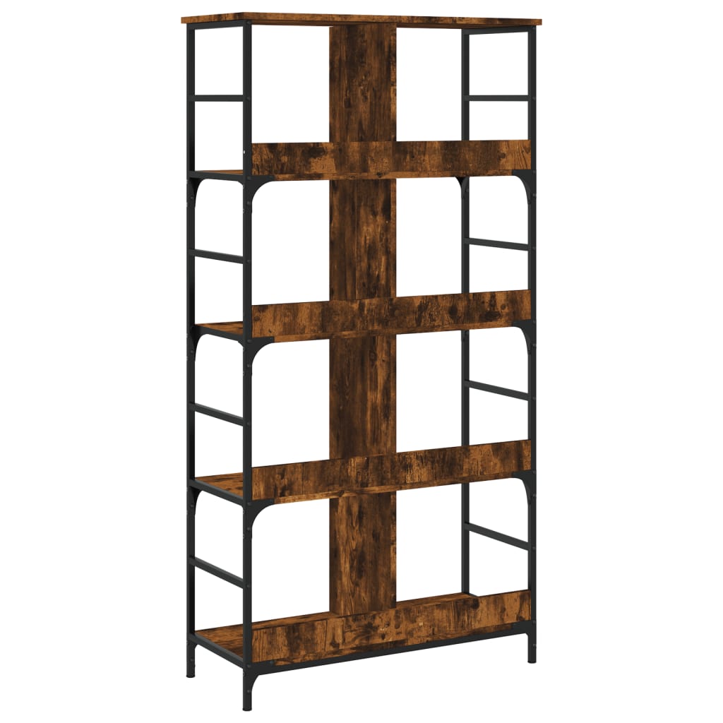 Bibliothèque chêne fumé 78,5x33x153 cm bois d'ingénierie - XIOS