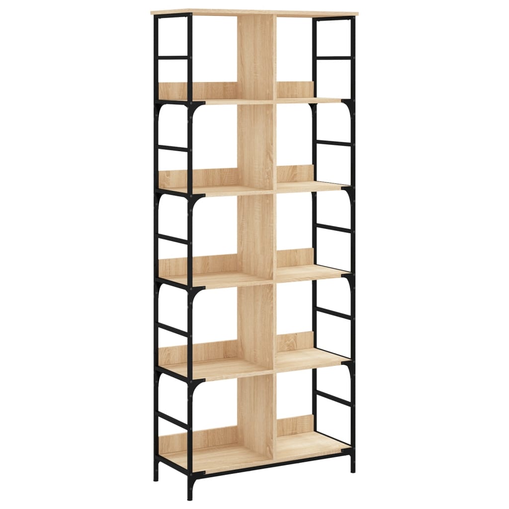 Bibliothèque chêne sonoma 78,5x33x188,5 cm bois d'ingénierie - XIOS
