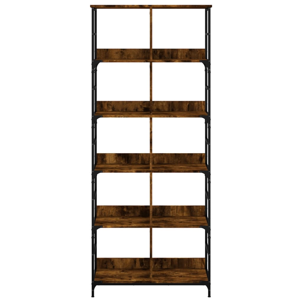 Bibliothèque chêne fumé 78,5x33x188,5 cm bois d'ingénierie - XIOS