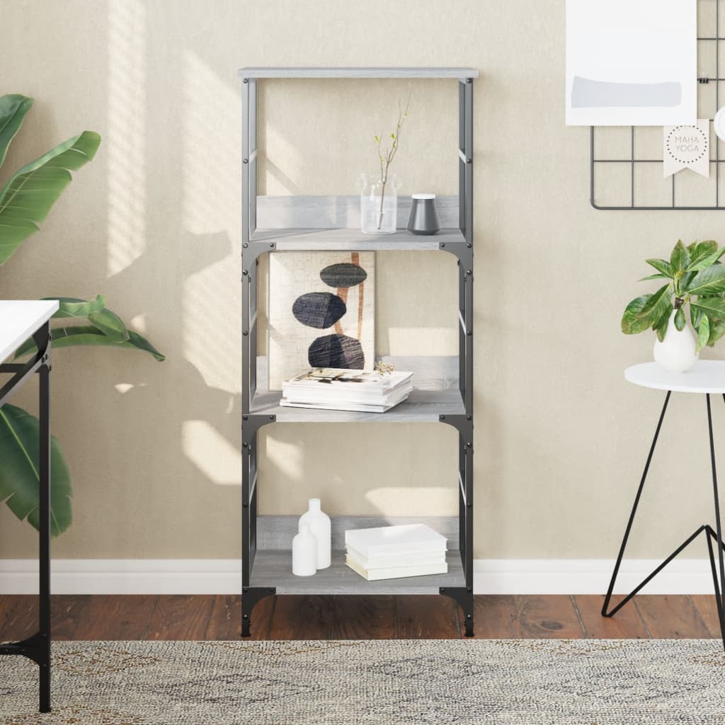 Bibliothèque sonoma gris 50x33x117,5 cm bois d'ingénierie - XIOS