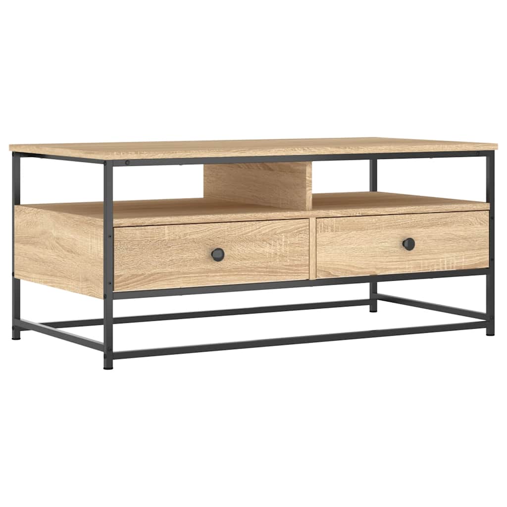 Table basse chêne sonoma 100x51x45 cm bois d'ingénierie - XIOS