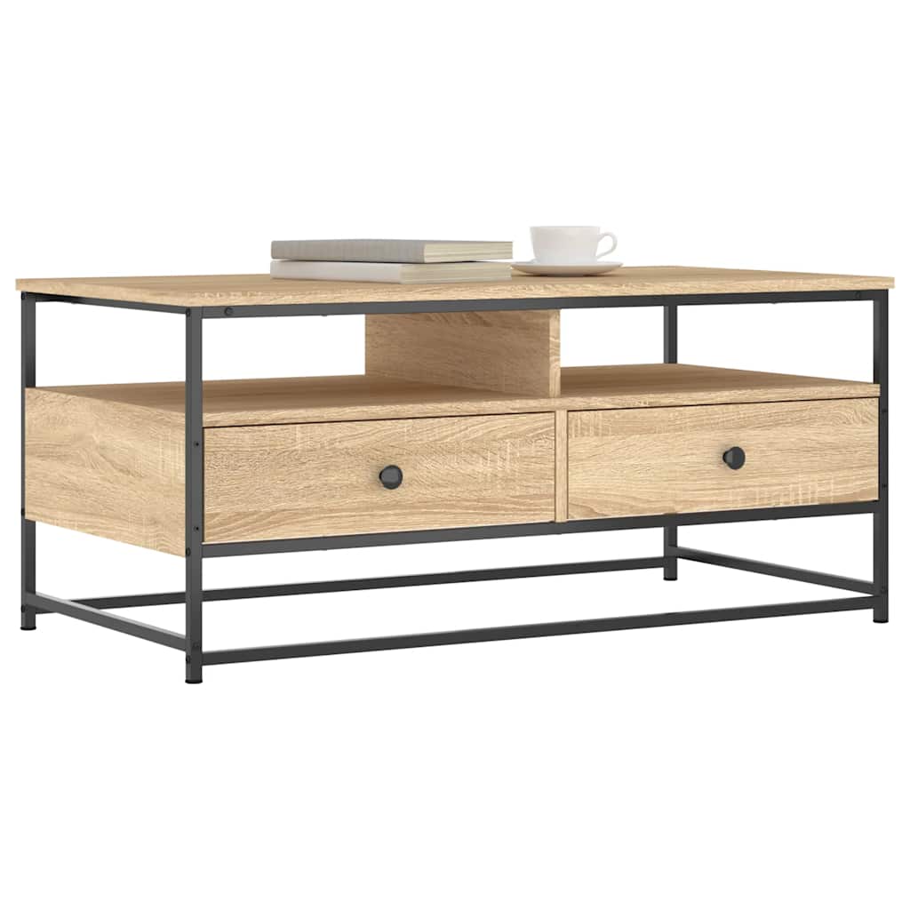 Table basse chêne sonoma 100x51x45 cm bois d'ingénierie - XIOS