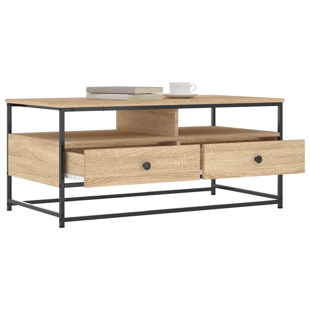 Table basse chêne sonoma 100x51x45 cm bois d'ingénierie - XIOS