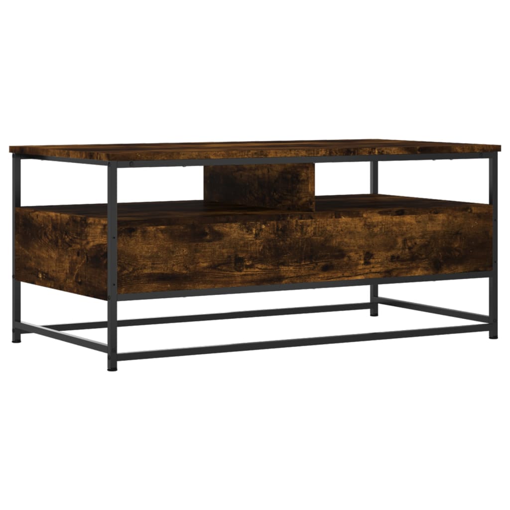Table basse chêne fumé 100x51x45 cm bois d'ingénierie - XIOS