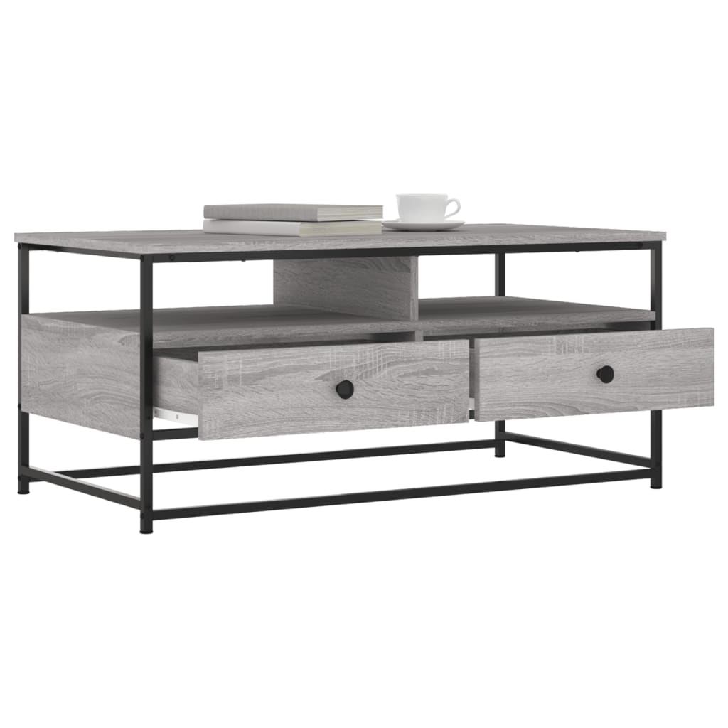 Table basse sonoma gris 100x51x45 cm bois d'ingénierie - XIOS