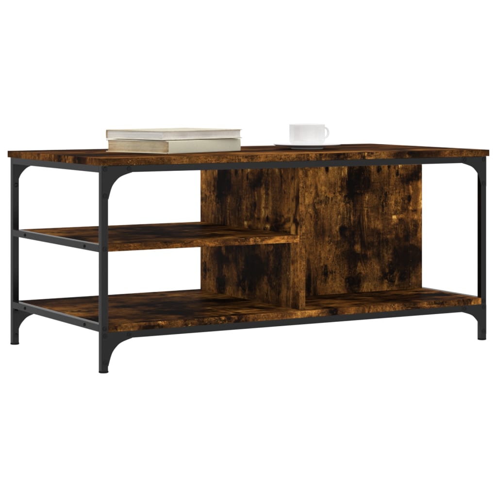 Table basse Chêne fumé 100x50x45 cm Bois d'ingénierie - XIOS
