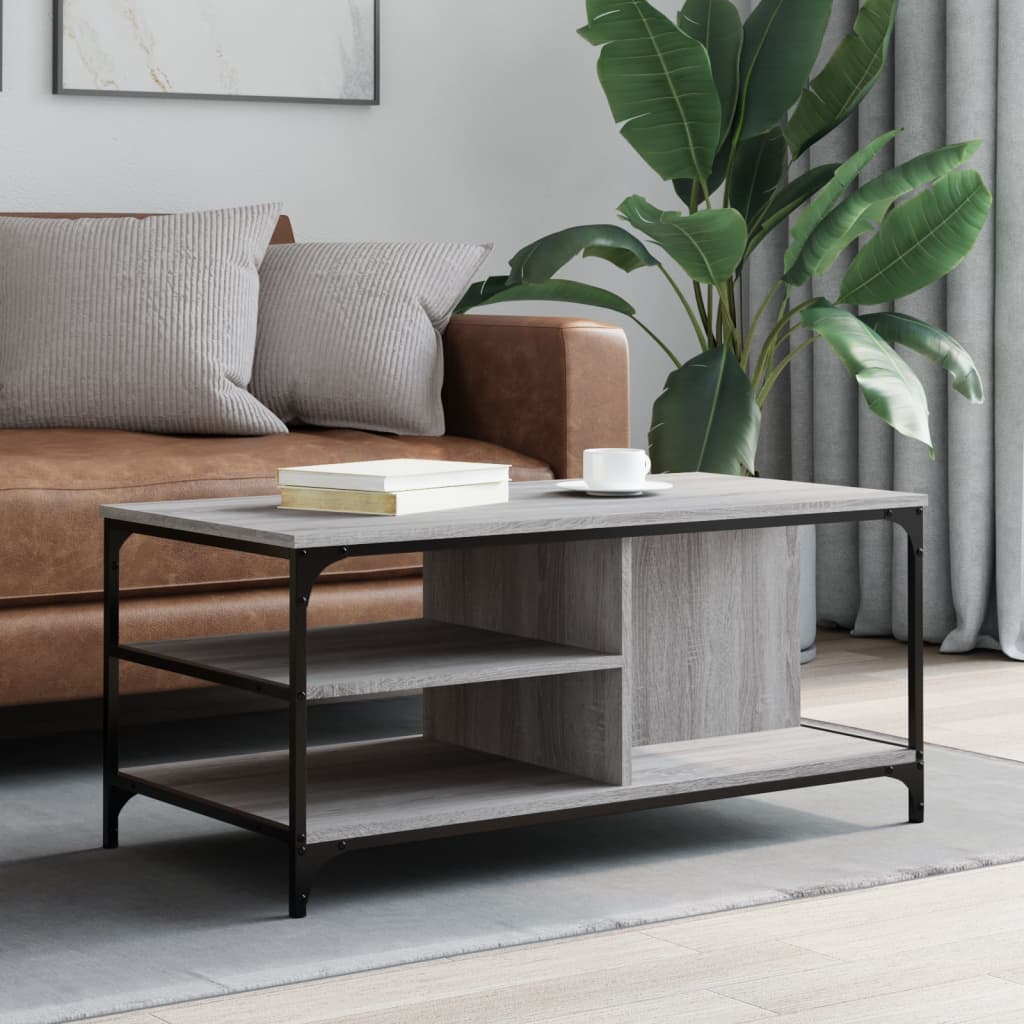 Table basse Sonoma gris 100x50x45 cm Bois d'ingénierie - XIOS