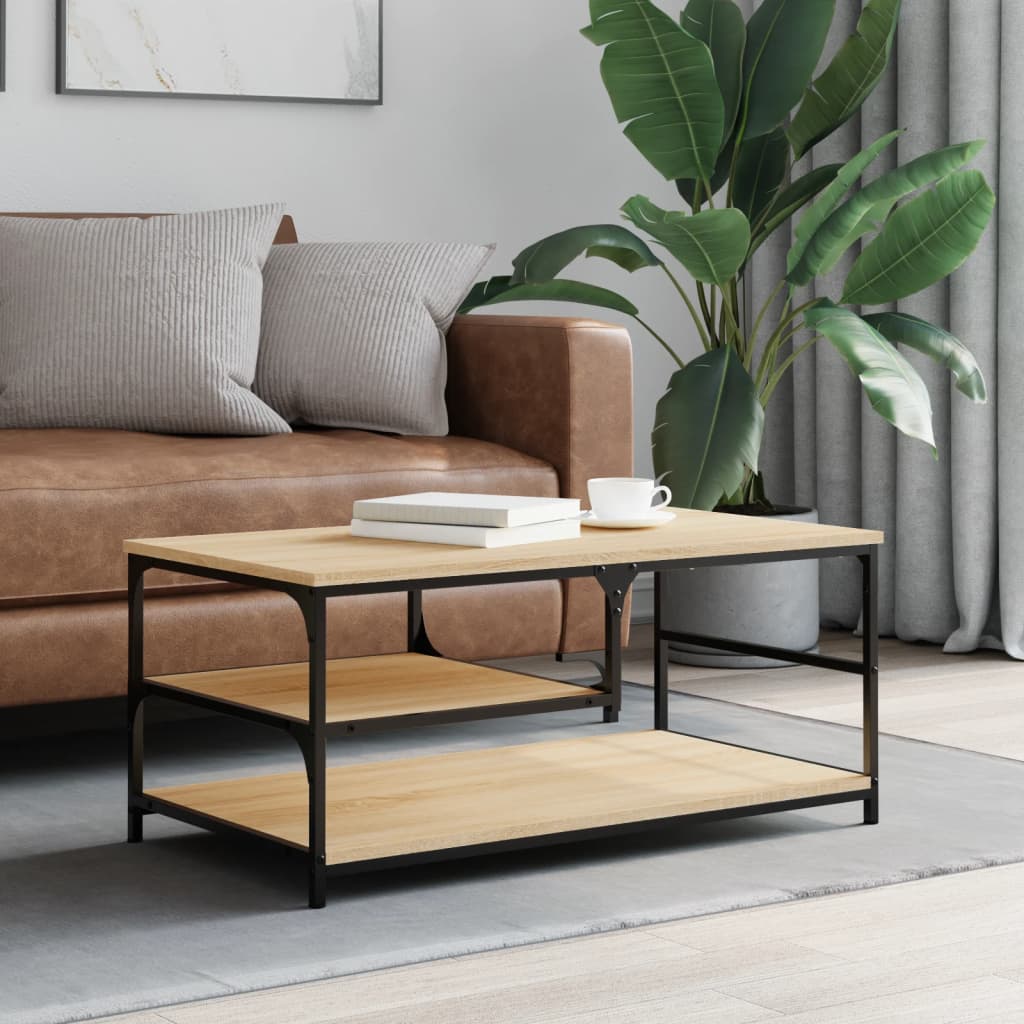 Table basse chêne sonoma 90x49x40 cm bois d'ingénierie - XIOS