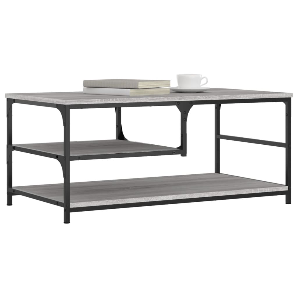 Table basse sonoma gris 90x49x40 cm bois d'ingénierie - XIOS