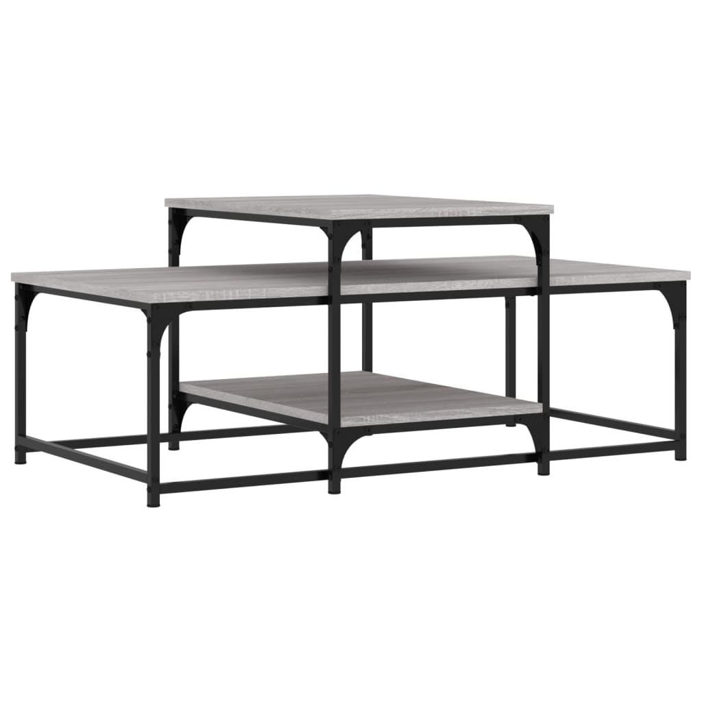 Table basse sonoma gris 102x60x45 cm bois d'ingénierie - XIOS