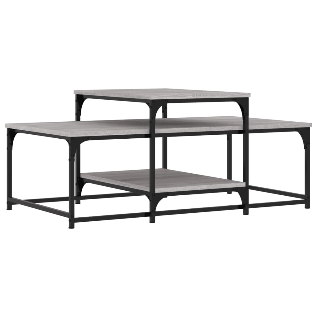 Table basse sonoma gris 102x60x45 cm bois d'ingénierie - XIOS