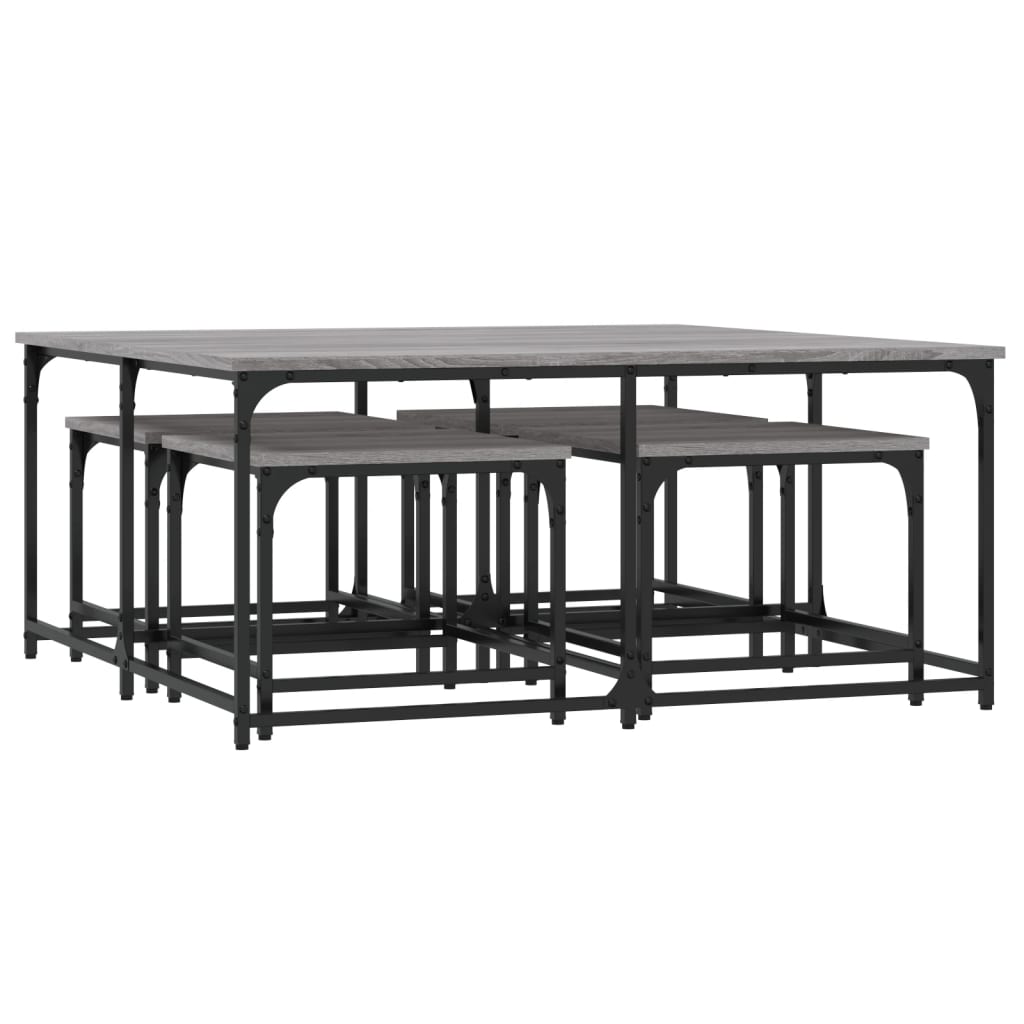 Tables basses gigognes 5 pcs sonoma gris bois d'ingénierie - XIOS
