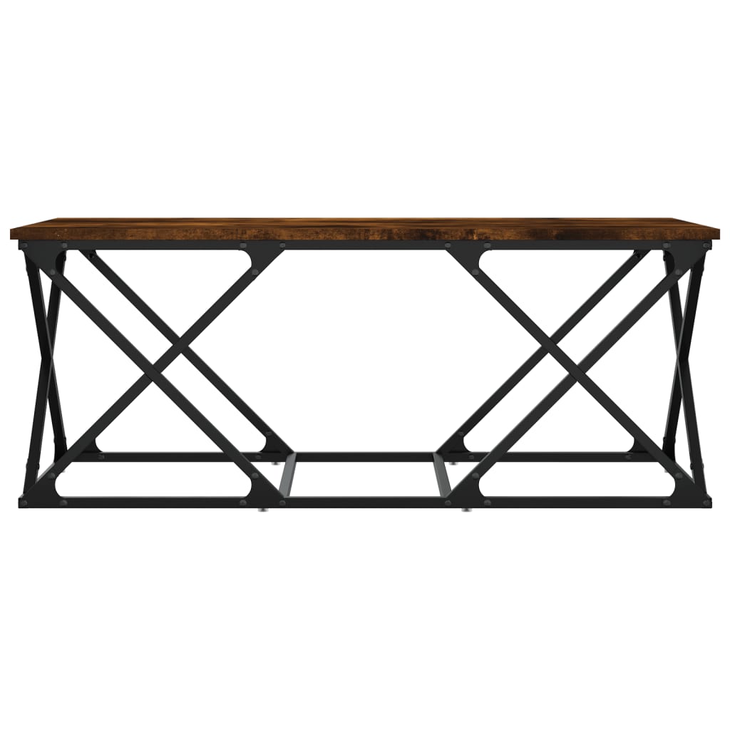 Table basse chêne fumé 100x49x40 cm bois d'ingénierie - XIOS