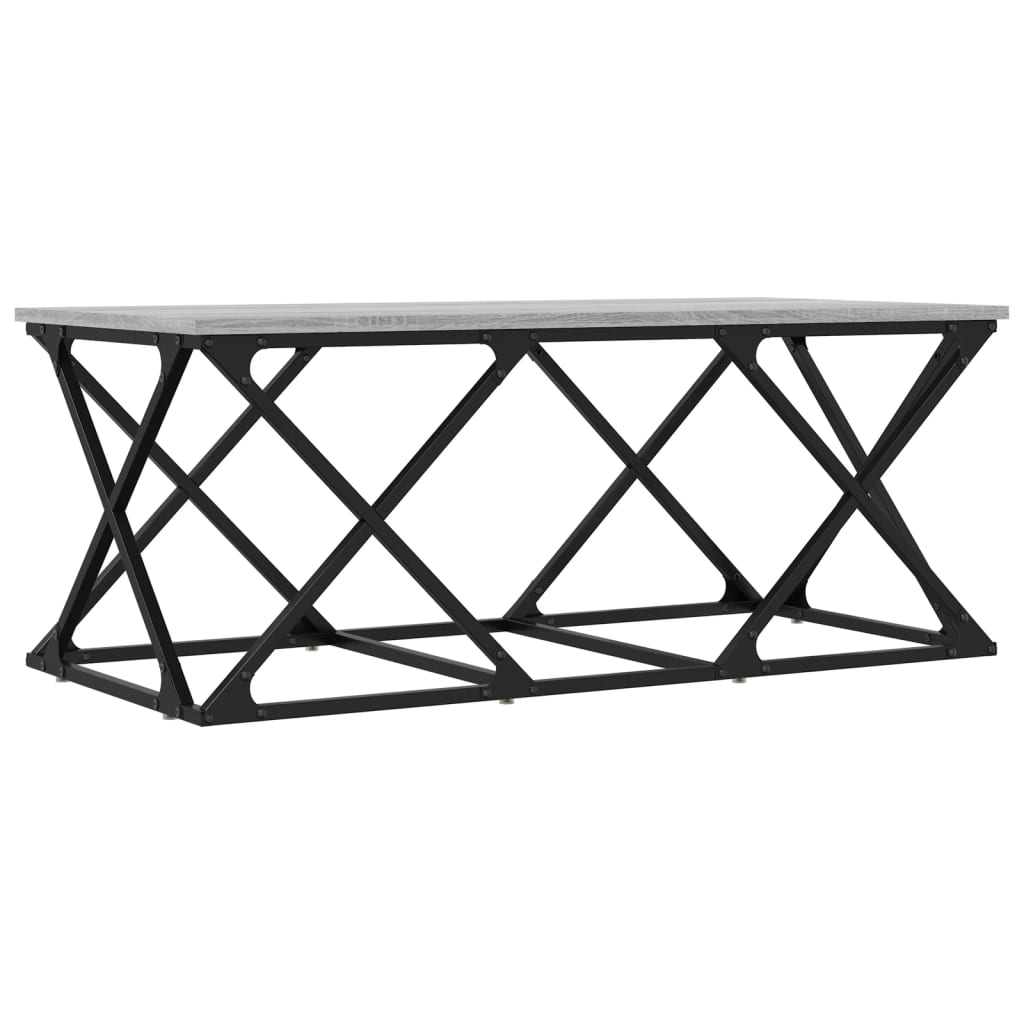Table basse sonoma gris 100x49x40 cm bois d'ingénierie - XIOS