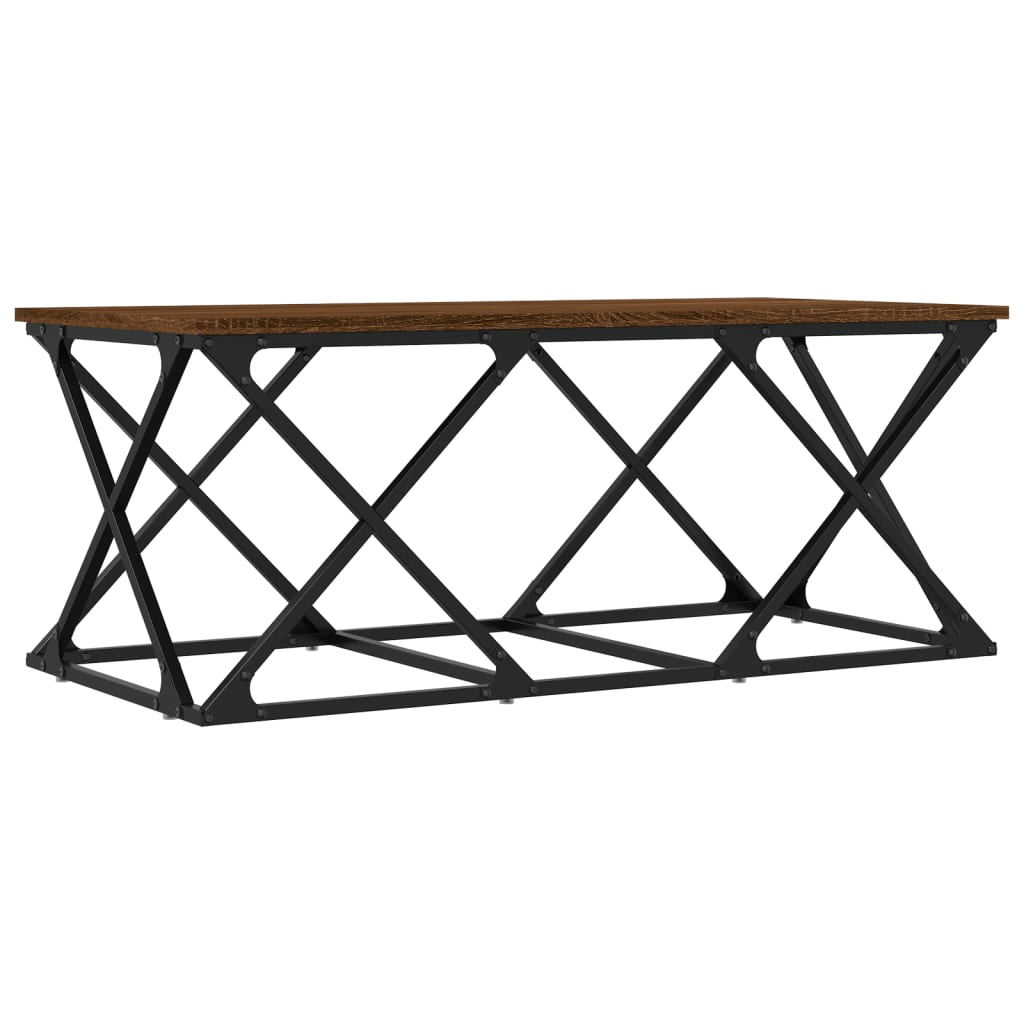 Table basse chêne marron 100x49x40 cm bois d'ingénierie - XIOS