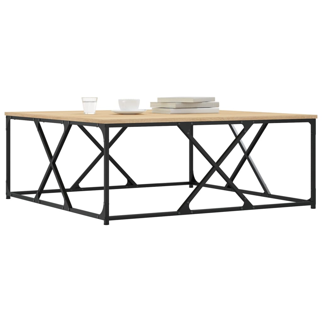 Table basse chêne sonoma 100x100x40 cm bois d'ingénierie - XIOS