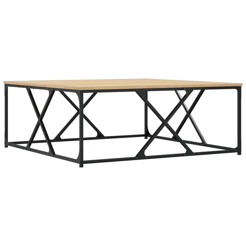 Table basse chêne sonoma 100x100x40 cm bois d'ingénierie - XIOS
