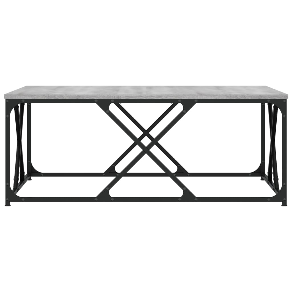 Table basse sonoma gris 100x100x40 cm bois d'ingénierie