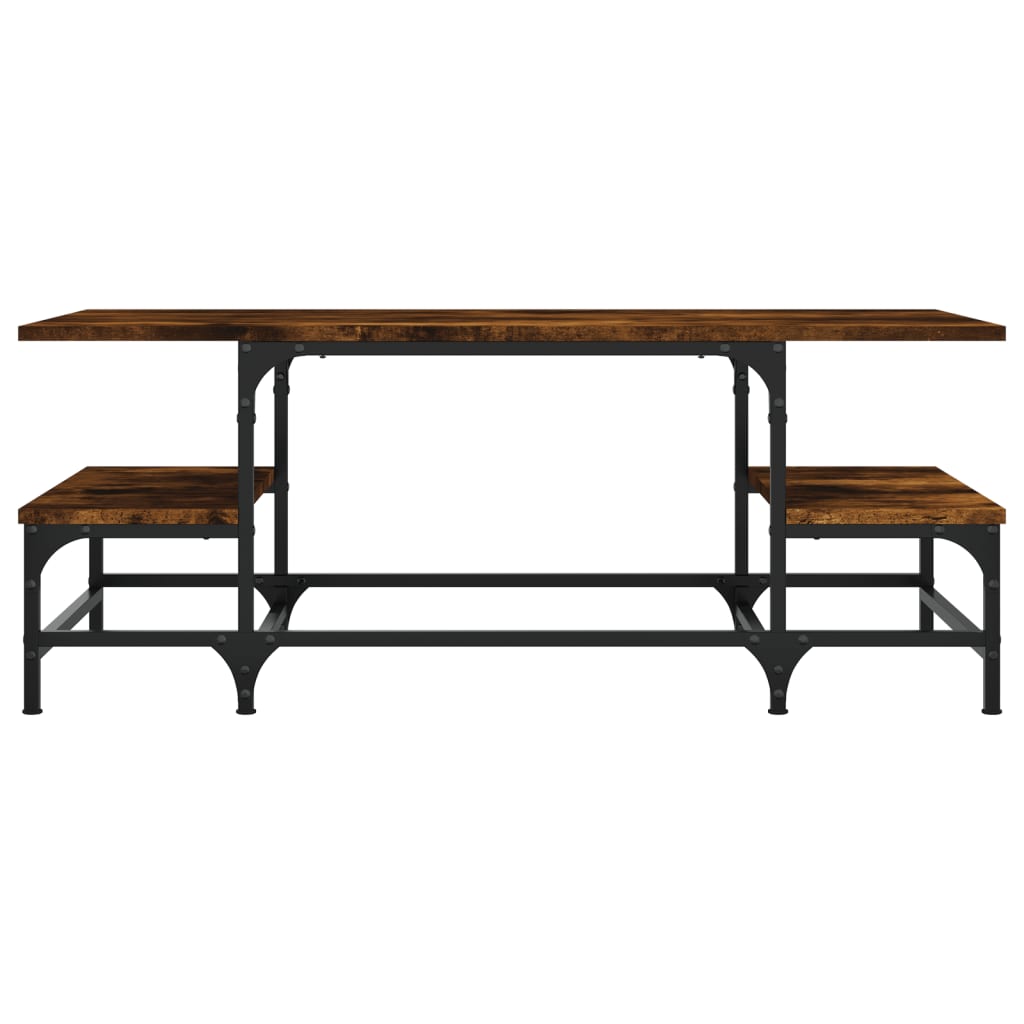 Table basse chêne fumé 100x50,5x40 cm bois d'ingénierie - XIOS