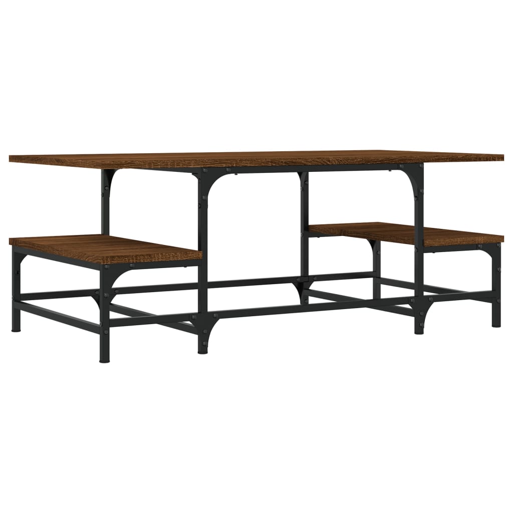 Table basse chêne marron 100x50,5x40 cm bois d'ingénierie - XIOS