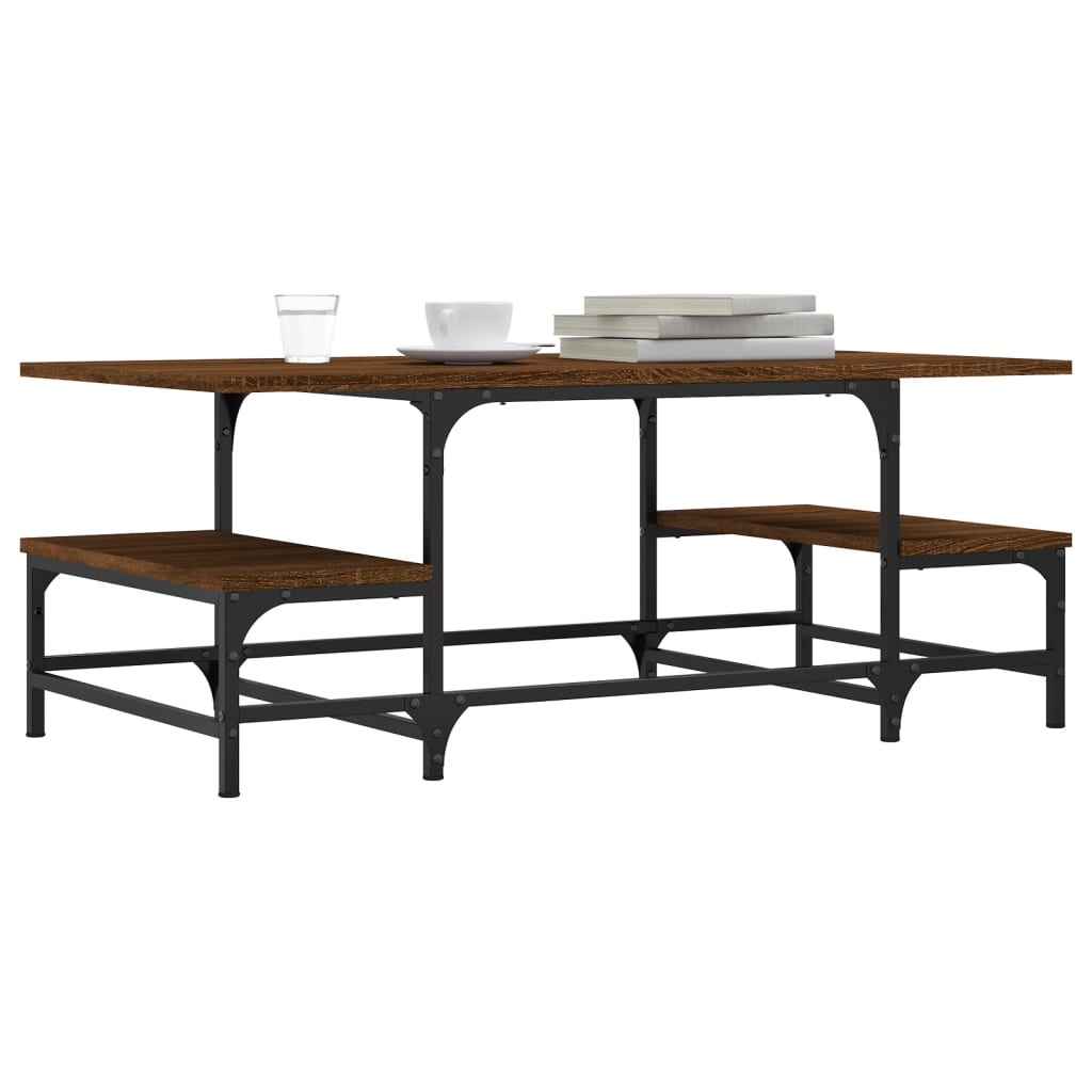 Table basse chêne marron 100x50,5x40 cm bois d'ingénierie - XIOS