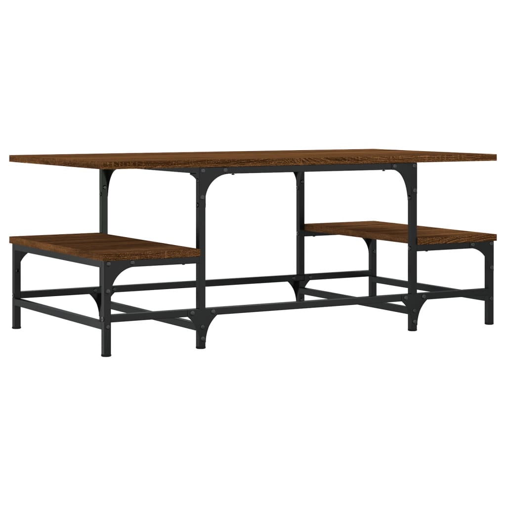 Table basse chêne marron 100x50,5x40 cm bois d'ingénierie - XIOS