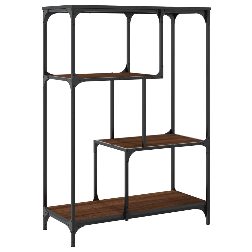 Bibliothèque chêne marron 81x36x115 cm bois ingénierie et acier - XIOS