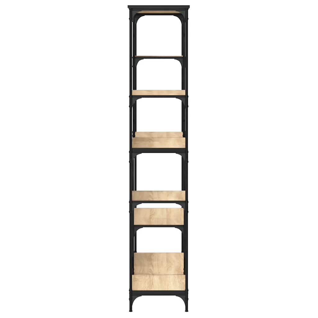Bibliothèque chêne sonoma 99x35,5x176 cm bois ingénierie acier - XIOS