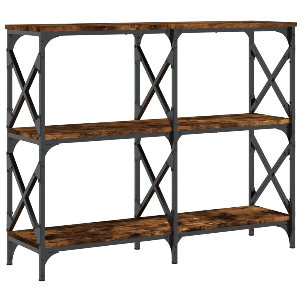 Table console chêne fumé 100x28x80,5 cm bois d'ingénierie - XIOS