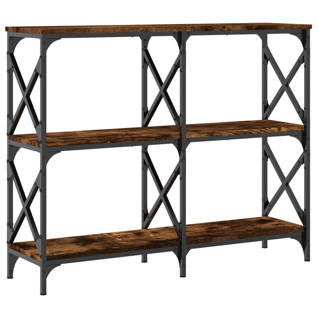 Table console chêne fumé 100x28x80,5 cm bois d'ingénierie - XIOS