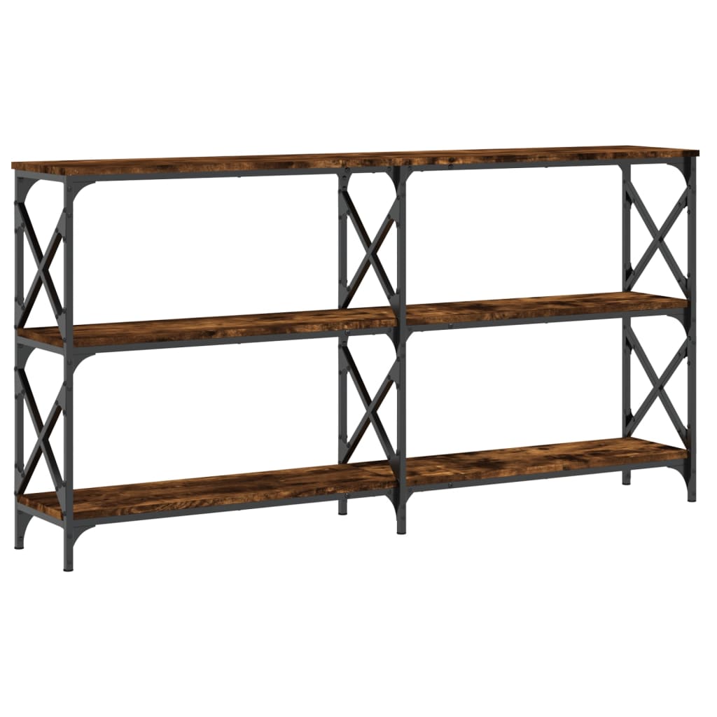 Table console chêne fumé 156x28x80,5 cm bois d'ingénierie - XIOS