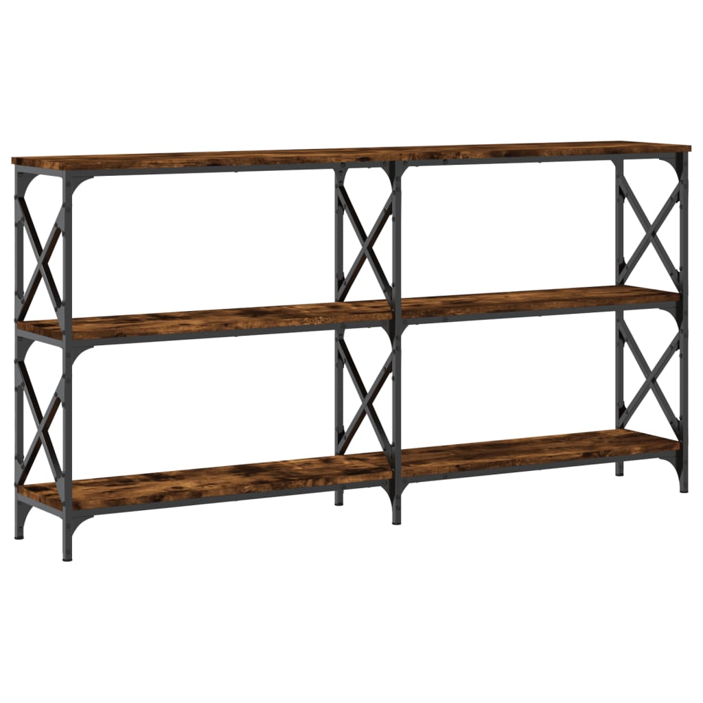 Table console chêne fumé 156x28x80,5 cm bois d'ingénierie - XIOS
