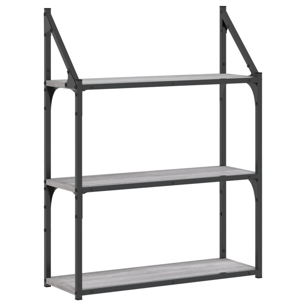Étagère murale 3 niveaux sonoma gris 60x21x78,5 cm - XIOS