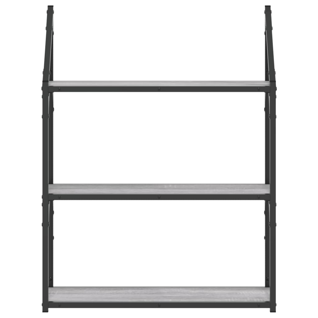 Étagère murale 3 niveaux sonoma gris 60x21x78,5 cm - XIOS