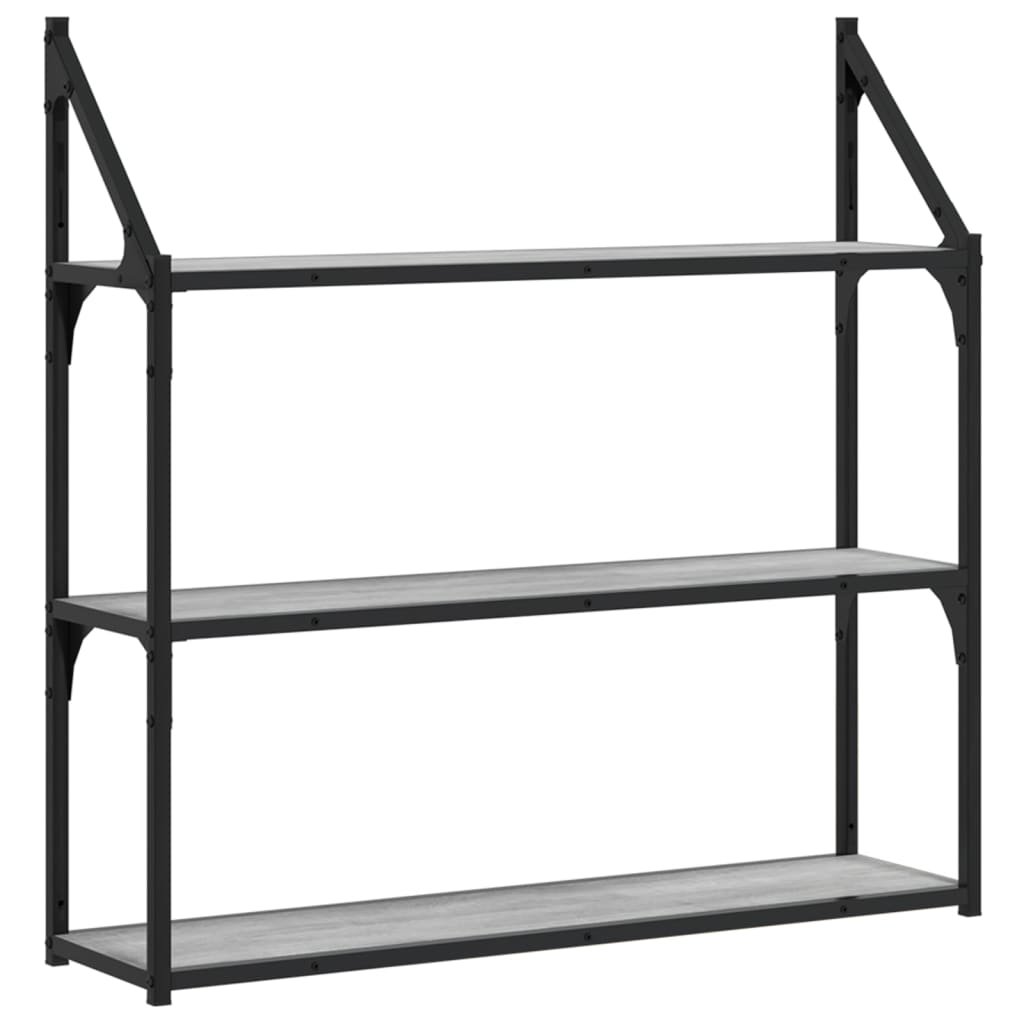 Étagère murale 3 niveaux sonoma gris 80x21x78,5 cm - XIOS