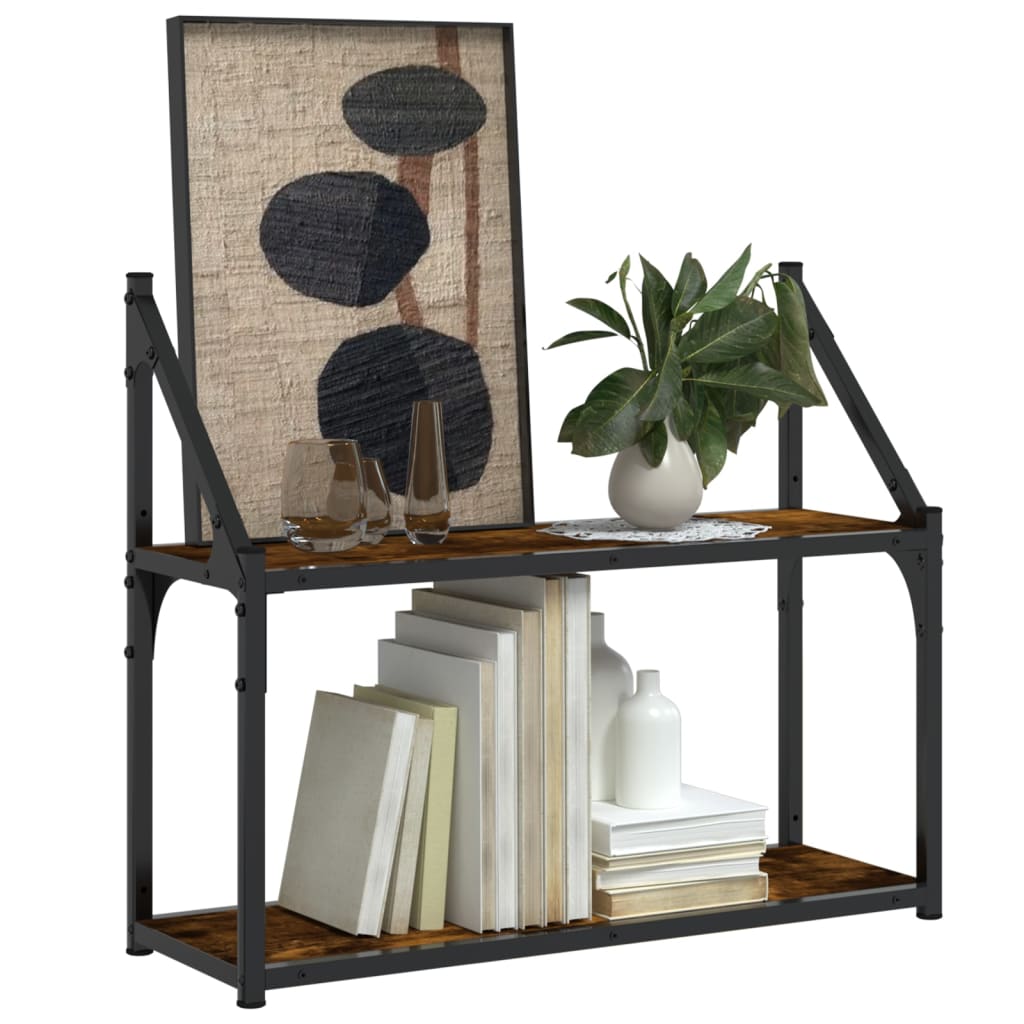 Étagère murale 2 niveaux chêne fumé 60x21x51 cm - XIOS
