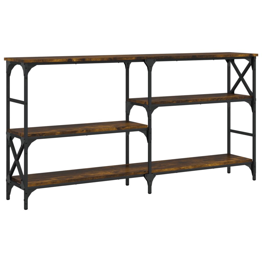 Table console chêne fumé 150x29x76,5 cm bois d'ingénierie - XIOS