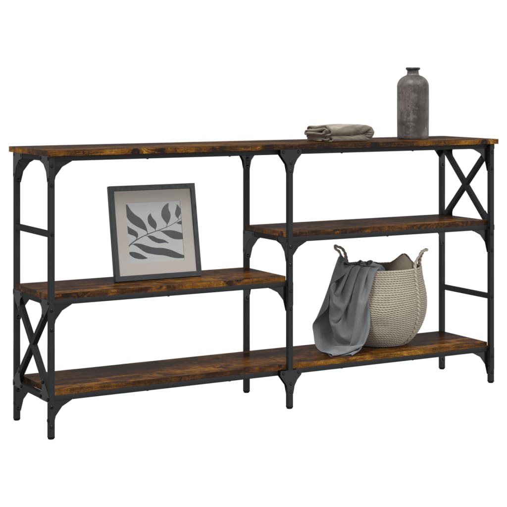 Table console chêne fumé 150x29x76,5 cm bois d'ingénierie - XIOS