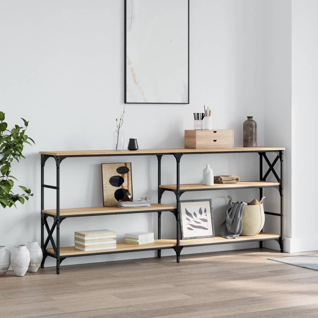 Table console chêne sonoma 180x29x76,5 cm bois d'ingénierie - XIOS