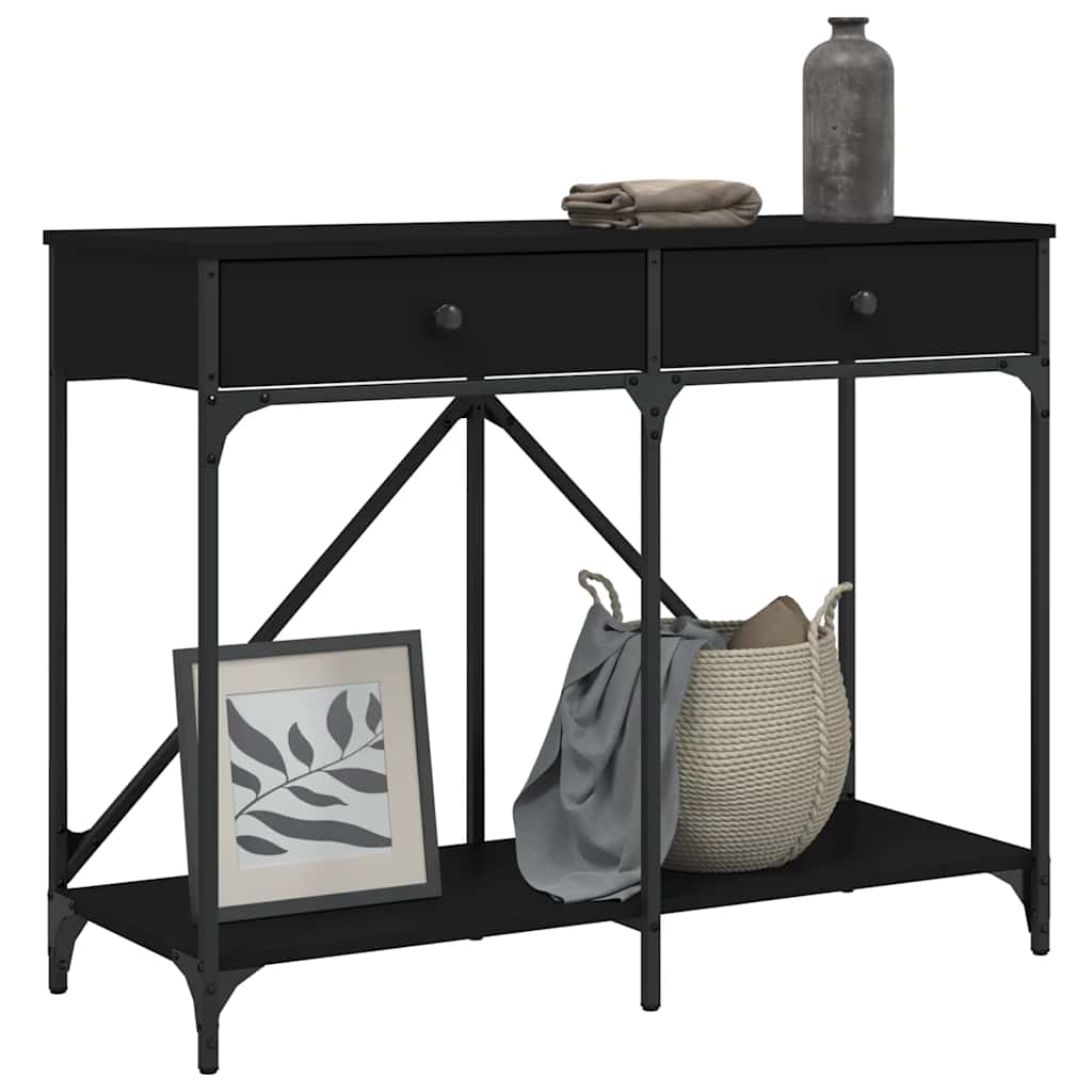 Table console noir 100x39x78,5 cm bois d'ingénierie - XIOS