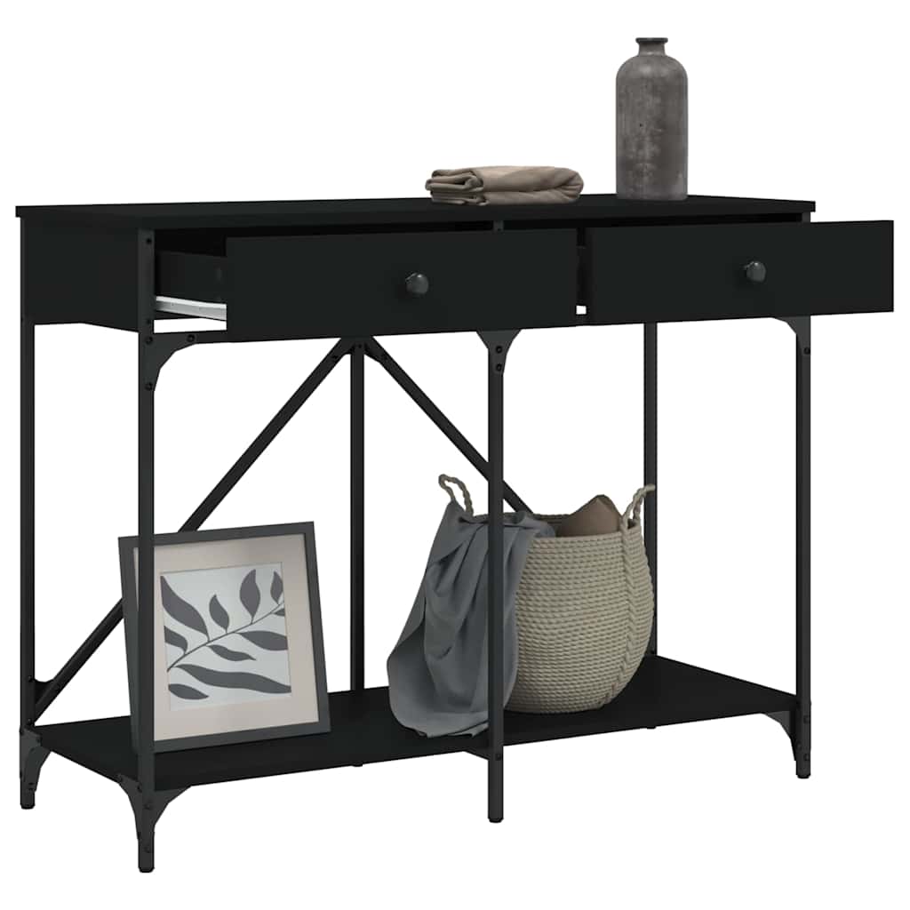 Table console noir 100x39x78,5 cm bois d'ingénierie - XIOS