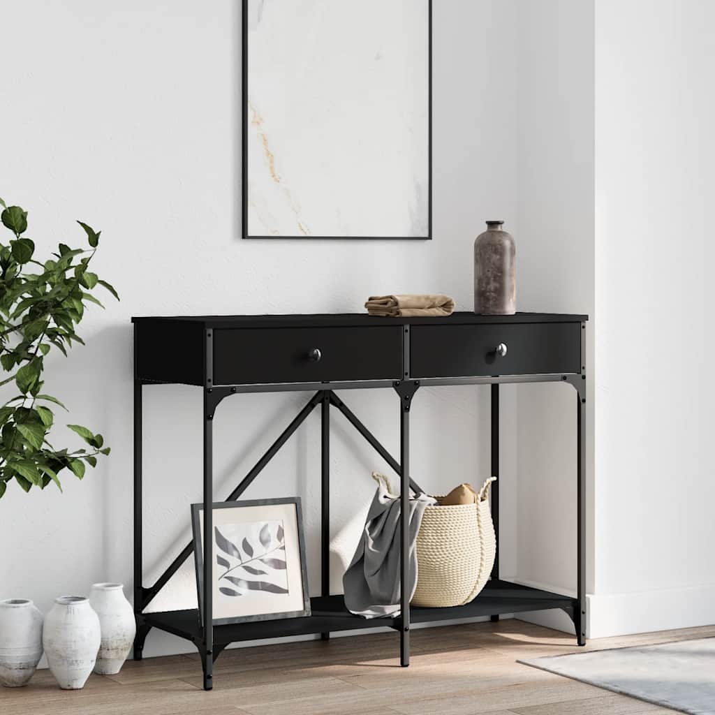 Table console noir 100x39x78,5 cm bois d'ingénierie - XIOS