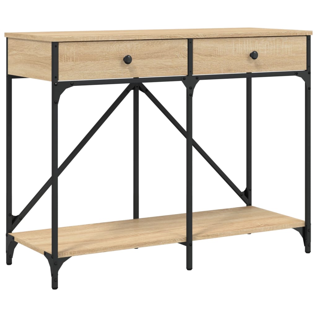 Table console chêne sonoma 100x39x78,5 cm bois d'ingénierie - XIOS