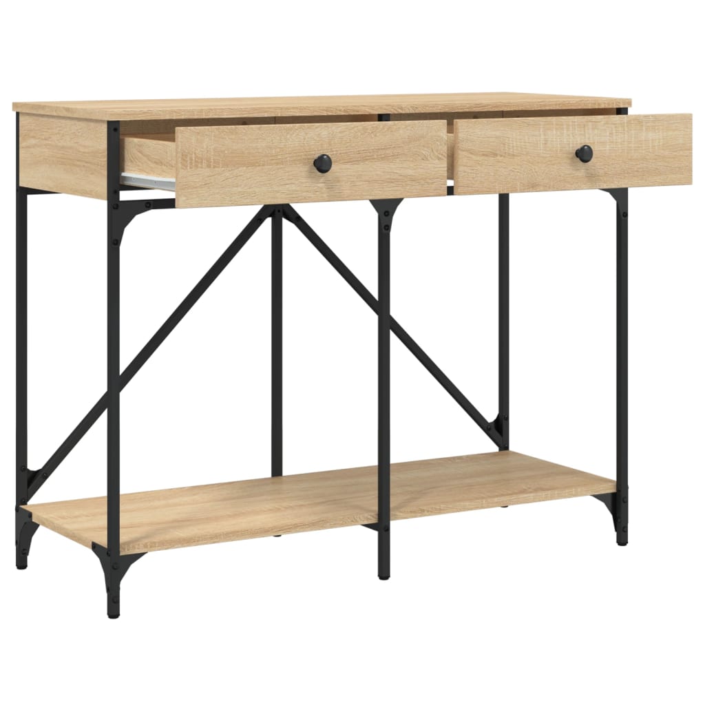 Table console chêne sonoma 100x39x78,5 cm bois d'ingénierie - XIOS