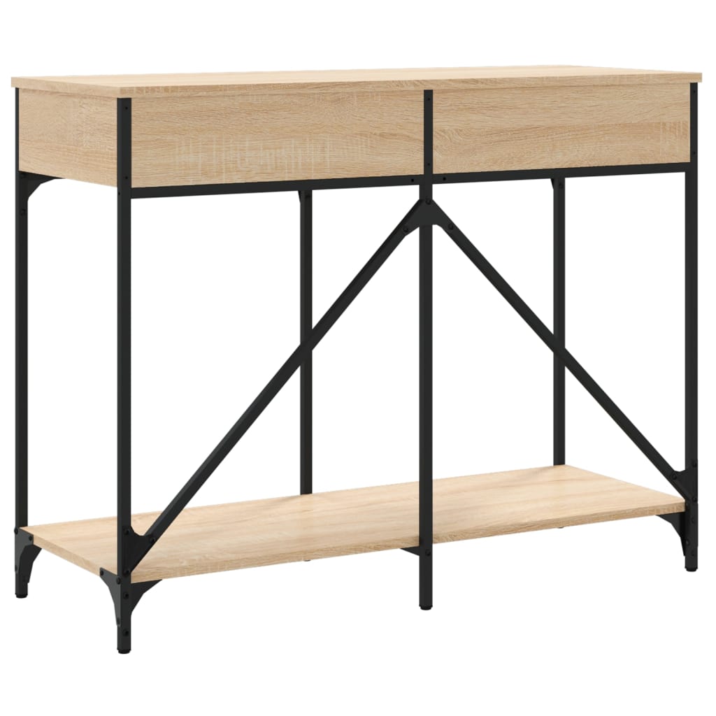 Table console chêne sonoma 100x39x78,5 cm bois d'ingénierie - XIOS