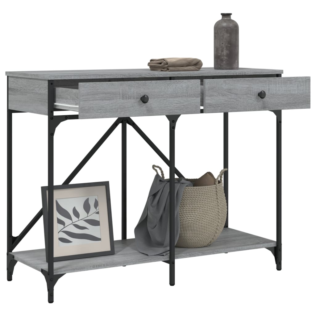 Table console sonoma gris 100x39x78,5 cm bois d'ingénierie - XIOS