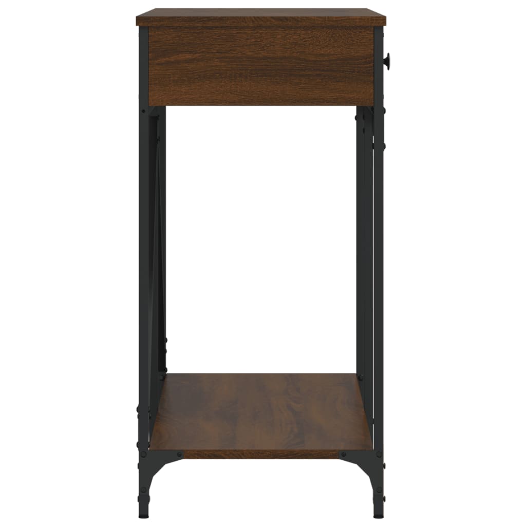 Table console chêne marron 100x39x78,5 cm bois d'ingénierie - XIOS