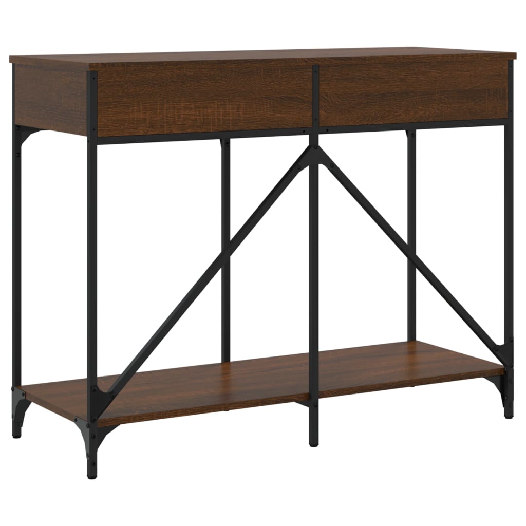 Table console chêne marron 100x39x78,5 cm bois d'ingénierie - XIOS